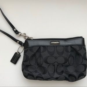 Black Coach Signature Wristlet
